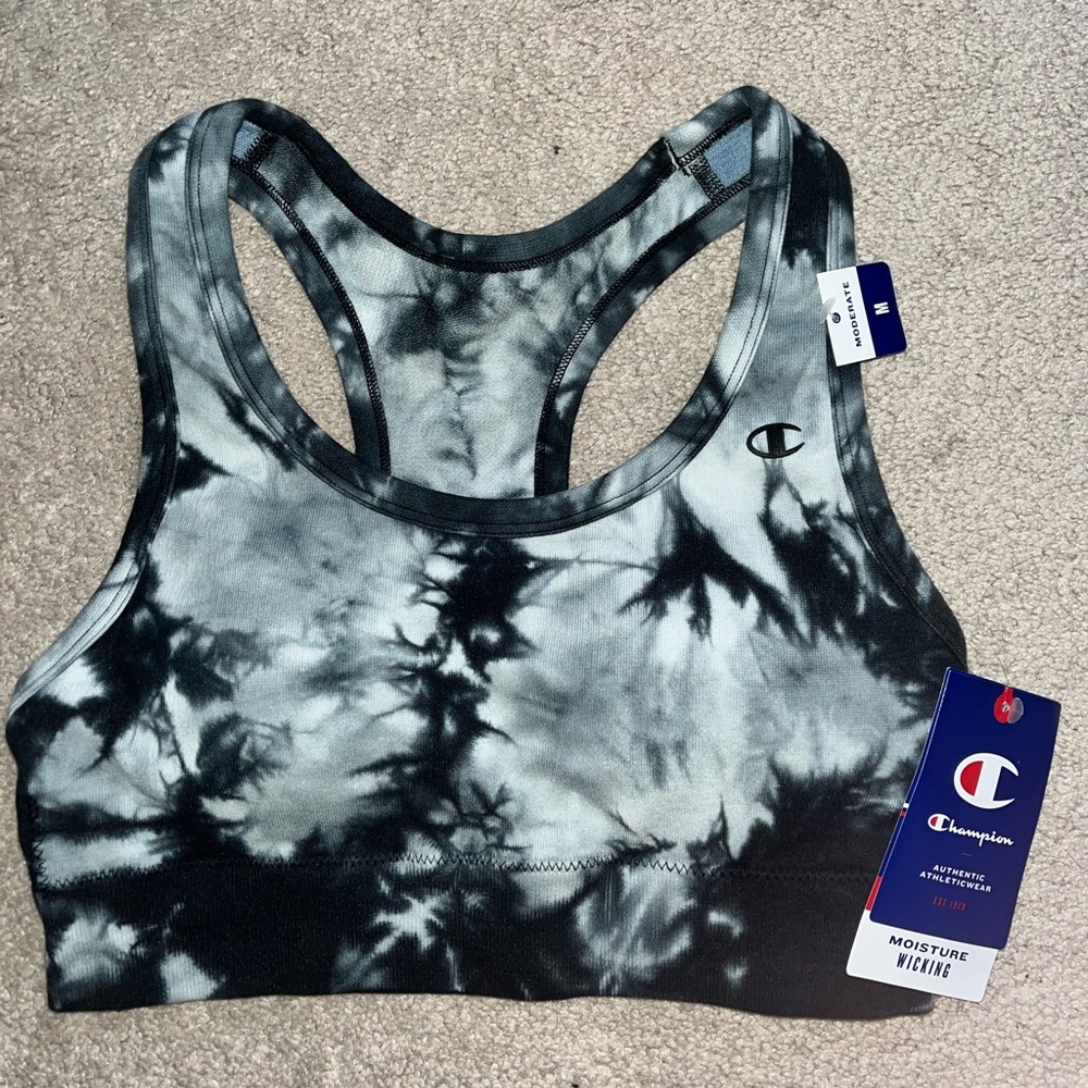 Champion tie dye sports bra size medium NWT